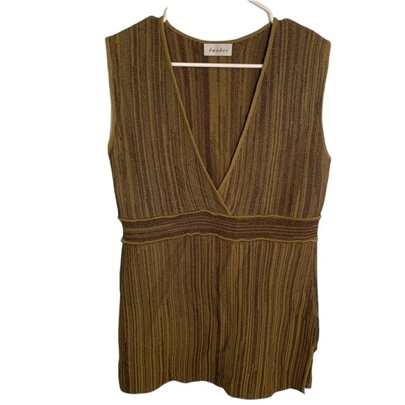 Baobei Sleeveless Knit Top Surplice Neck Green - Picture 1 of 9